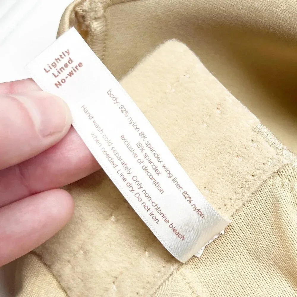 Cacique - Lane Bryant Tan Beige Lightly Lined No Wire Bra Women's Plus Size 42D - Picture 6 of 6